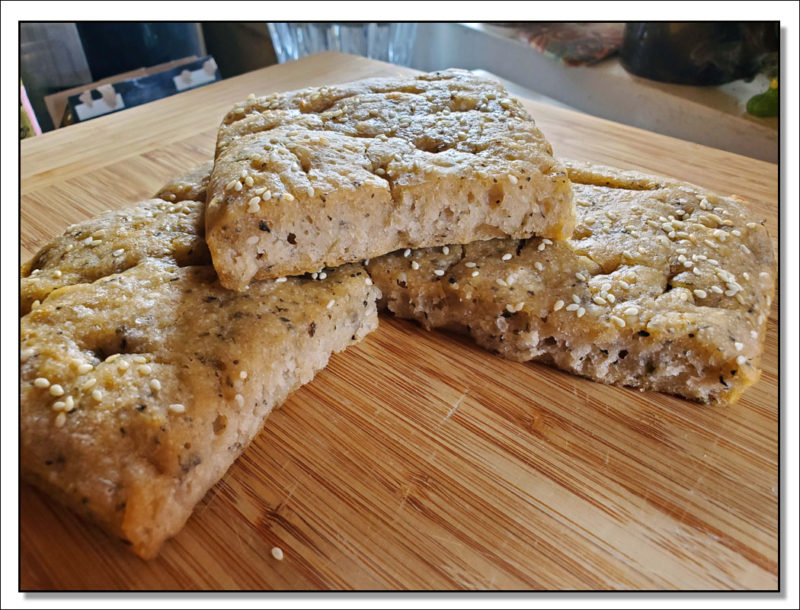 Sourdough Discard Focaccia with basil and thyme